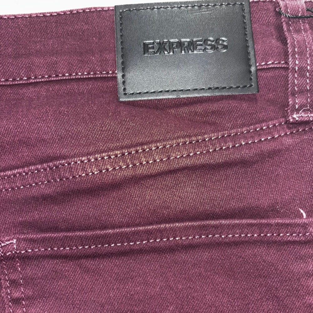 Express Womens Size 14 Burgundy Bootcut Denim Jeans Mid Rise  (F4) - Picture 10 of 11